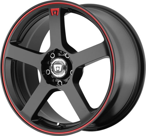 MR116 Matte Black Red Racing Stripe